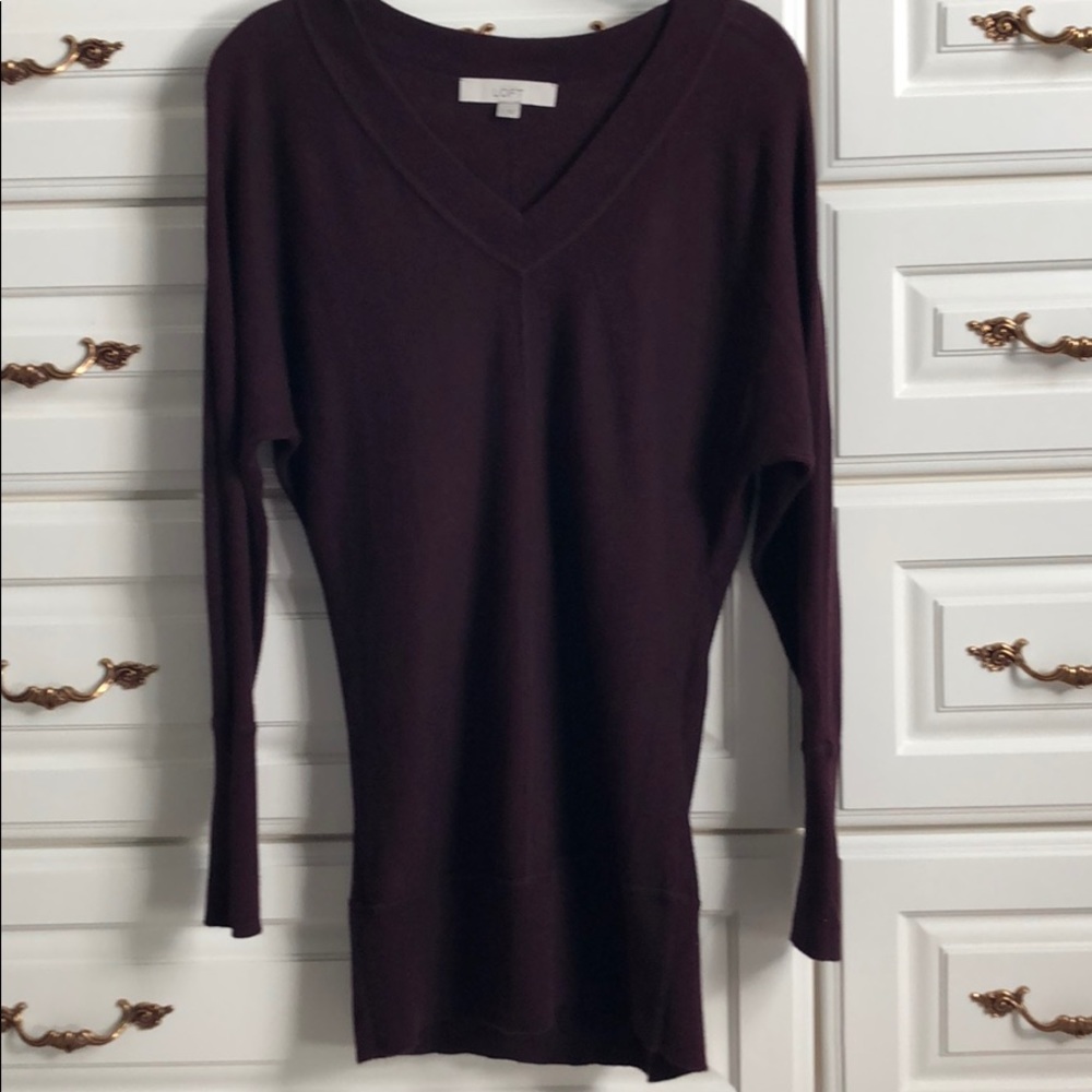 Loft V Neck Tunic Sweater